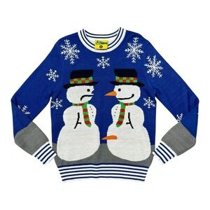 RARE Tipsy Elves Romantic Snowman Mens Size M Ugly Funny Christmas Sweater
